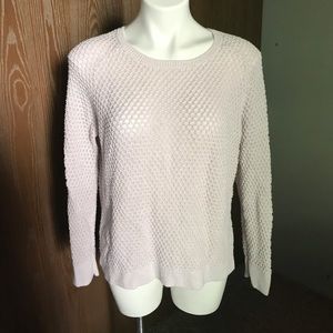 LOFT Lilac Crewneck Textured career work sweater